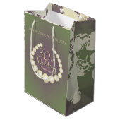 30th/12th Pearl Wedding Jubileum Gift Bag Medium Cadeauzakje (Achterkant Gekanteld)