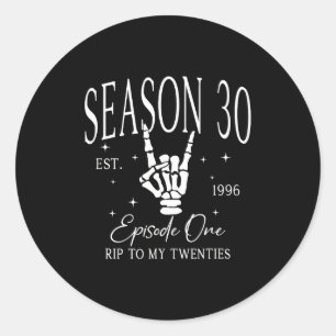 30th 1996 Rip 20s Dood Ronde Sticker