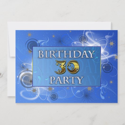 30th Abstract lichten Verjaardagsfeest uitnodiging (Voorkant)