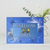30th Abstract lichten Verjaardagsfeest uitnodiging (Staand voorkant)