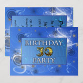 30th Abstract lichten Verjaardagsfeest uitnodiging (Voorkant / Achterkant)