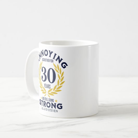 30th Anniversary Gift for couples Koffiemok (Voorkant links)