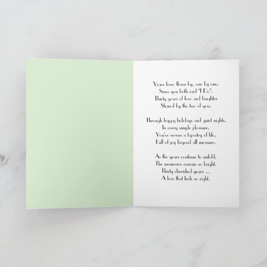 30th Anniversary Lily of the Valley Kaart (Binnen)