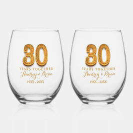 30th Anniversary Personalized Wijnglas Zonder Voet