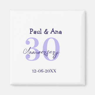 30th anniversary purple bold letter name simple re magneet