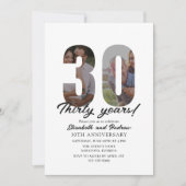 30th Anniversary with Photo Minimalist Kaart (Voorkant)