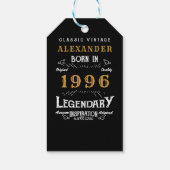 30th Birthday 1996 Add Name Legend Black Gold Cadeaulabel (Achterkant)