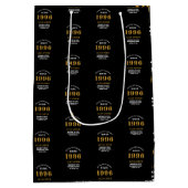 30th Birthday 1996 Black Gold Chic Elegant Medium Cadeauzakje (Achterkant)
