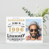 30th Birthday 1996 Legend White & Gold Photo Kaart (Staand voorkant)