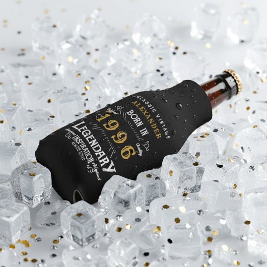 30th Birthday 1996 Name Legend Chic Black Gold Flesjeskoeler