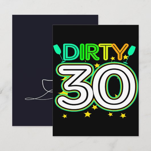 30th Birthday 30 Dirty Kaart (Voorkant / Achterkant)