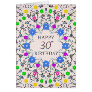 30th Birthday Abstract Flowers