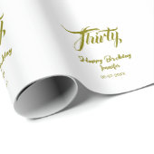 30th birthday add name date year gold template thi cadeaupapier (Rol Hoek)