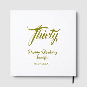 30th birthday add name date year gold template thi gastenboek (Achterkant)