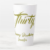 30th birthday add name date year gold template thi latte mok (Voorkant)