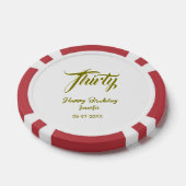 30th birthday add name date year gold template thi poker chips (Enkel)