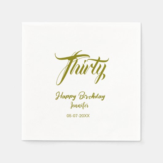 30th birthday add name date year gold template thi servet (Voorkant)