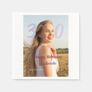 30th birthday add name date year PURPLE PINK BOLD Servet