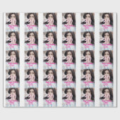 30th birthday add name date year white photo cadeaupapier (Vlak)