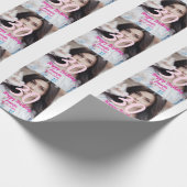 30th birthday add name date year white photo cadeaupapier (Hoek)