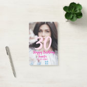 30th birthday add name date year white photo post-it® notes (Kantoor)