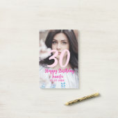 30th birthday add name date year white photo post-it® notes (Op bureau)