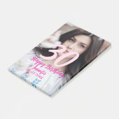 30th birthday add name date year white photo post-it® notes (Schuin)