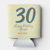 30th birthday add name date year yellow blue paste blikjeskoeler (Achterkant)