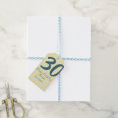 30th birthday add name date year yellow blue paste cadeaulabel (Met Touw)