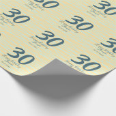 30th birthday add name date year yellow blue paste cadeaupapier (Hoek)