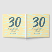 30th birthday add name date year yellow blue paste gastenboek (Volledig)