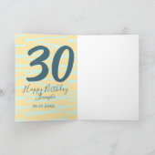 30th birthday add name date year yellow blue paste kaart (Binnen)