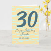 30th birthday add name date year yellow blue paste kaart (Gele Bloem)