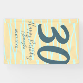 30th birthday add name date year yellow blue paste spandoek
