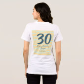 30th birthday add name date year yellow blue paste Tri-Blend shirt (Achterkant volledig)