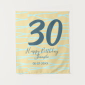 30th birthday add name date year yellow blue paste wandkleed (Voorkant)