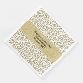 30th Birthday Age Number Pattern Gold/White Servet (Hoek)
