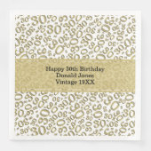 30th Birthday Age Number Pattern Gold/White Servet (Voorkant)