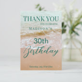 30th Birthday Beach Party  Bedankkaart (Staand voorkant)