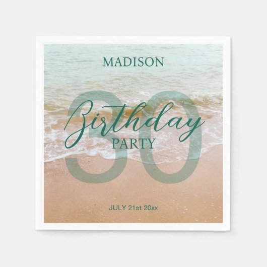 30th Birthday Beach Party Servet (Voorkant)