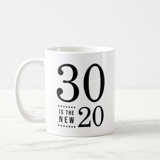 30th Birthday Black 30 is de nieuwe 20 Koffiemok (Links)