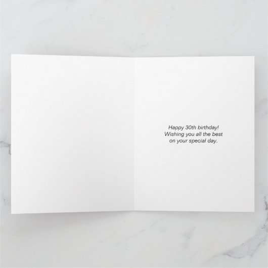 30th Birthday Black Geometric Pattern Custom Photo Kaart (Binnen)