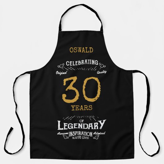 30th Birthday Black Gold Legendary Funny Schort (Voorkant)
