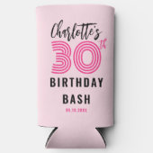 30th Birthday Blush Modern script op maat Seltzer Blikjeskoeler (Voorkant)