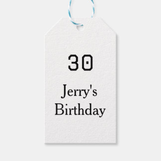 30th birthday bold letter name date simple minimal cadeaulabel