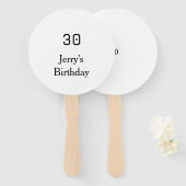 30th birthday bold letter name date simple minimal handwaaier (Voorkant en achterkant)