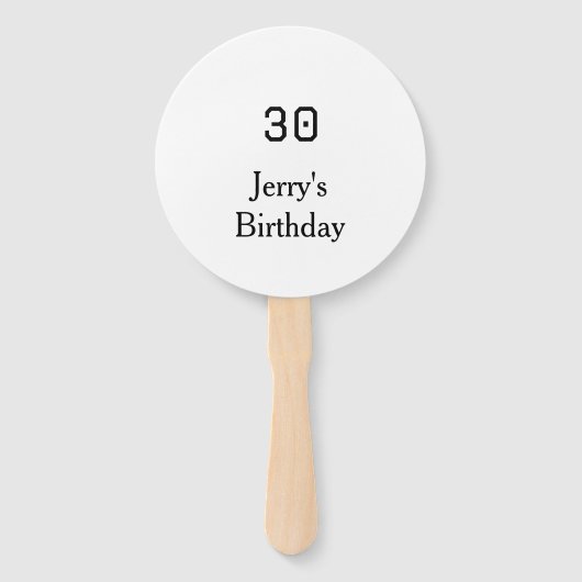 30th birthday bold letter name date simple minimal handwaaier (Voorkant)