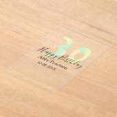 30th birthday bold letter pastel yellow black retr acryl uitnodigingen (Laagn)