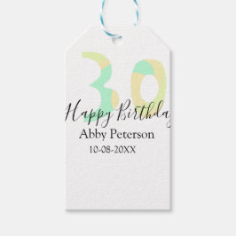 30th birthday bold letter pastel yellow black retr cadeaulabel