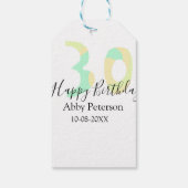 30th birthday bold letter pastel yellow black retr cadeaulabel (Achterkant)